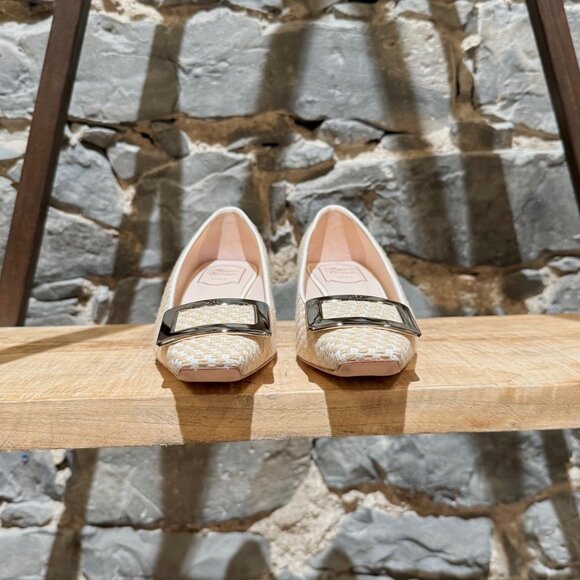 Roger Vivier Ivory Beige Tweed Belle Vivier 45 Pumps - Picture 2 of 11